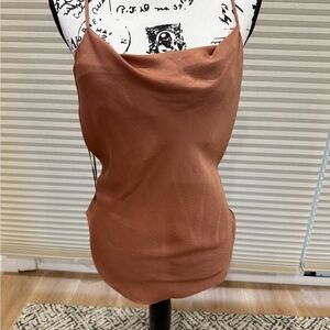 Rust Brown Women's Top with Spaghetti Straps
